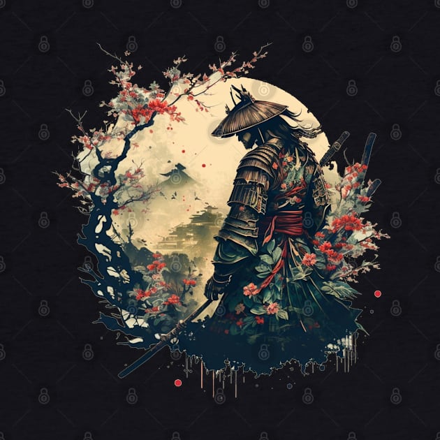 Aesthetic Vintage Samurai Japanese Art Samurai Retro cherry by JayD World